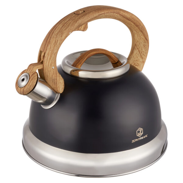 Tea Kettle, 3.0 Quart Whistling Tea Pot for Stove Top, Food Grade 304Stainless Steel Teapot with Wood Pattern Handle for Coffee, Tea, Milk etc